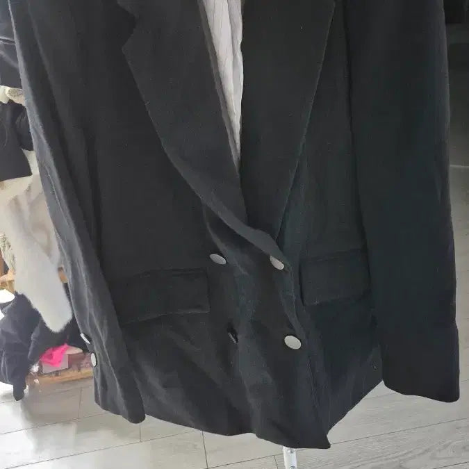 [BUNJANG] Black Double Button Jacket / 블랙 더블 버튼 자켓
