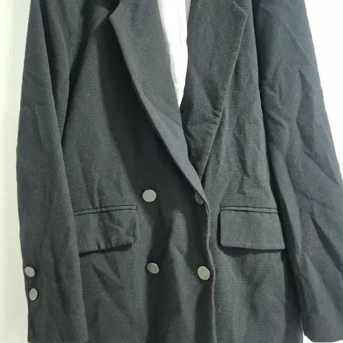 [BUNJANG] Black Double Button Jacket / 블랙 더블 버튼 자켓