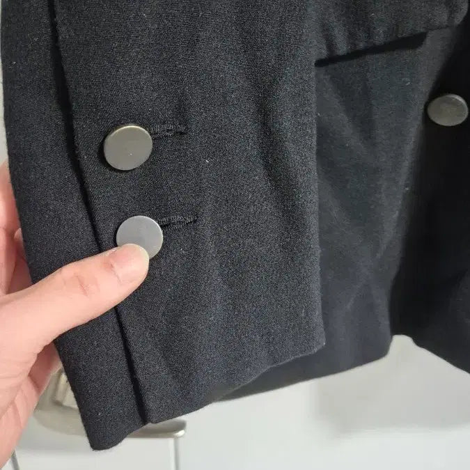 [BUNJANG] Black Double Button Jacket / 블랙 더블 버튼 자켓