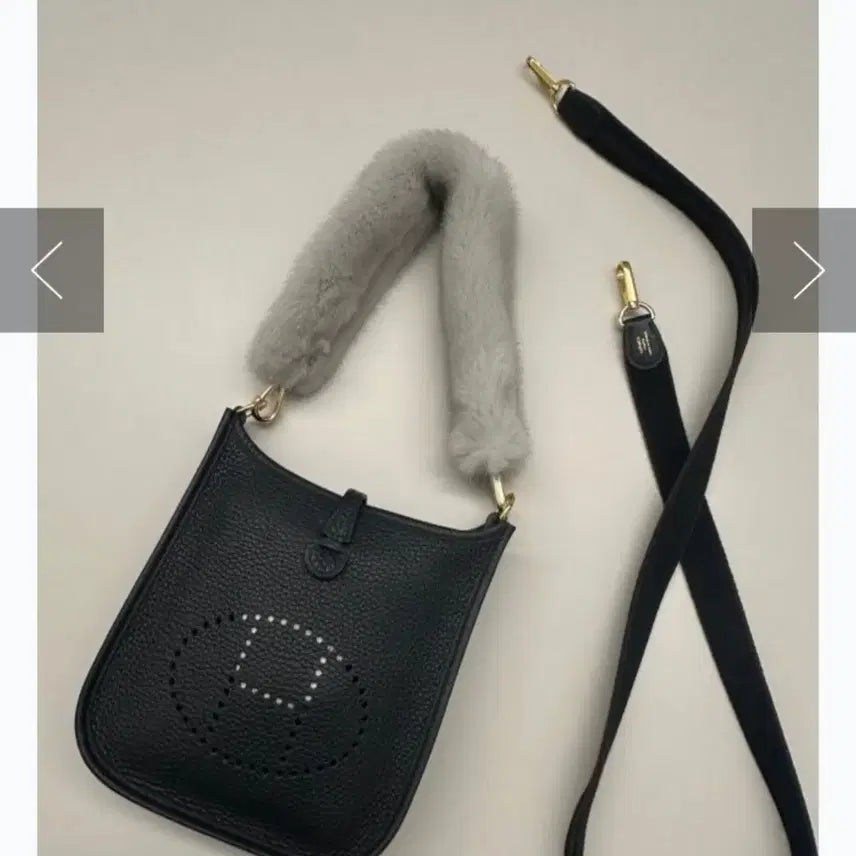 [BUNJANG] Real Mink Fur Strap Bag Handle / 에르메스 에블린 천연밍크퍼 스트랩 가방 손잡이 (보증서포함)