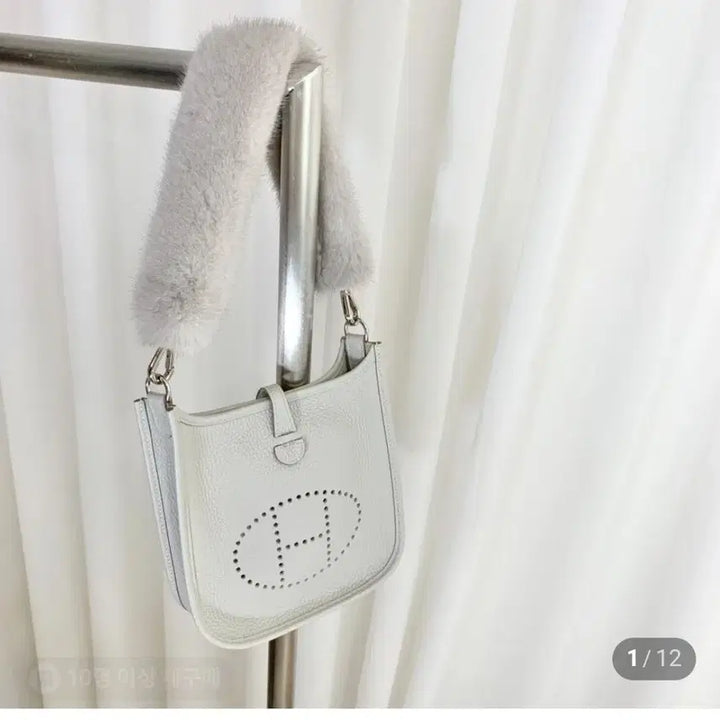 [BUNJANG] Real Mink Fur Strap Bag Handle / 에르메스 에블린 천연밍크퍼 스트랩 가방 손잡이 (보증서포함)