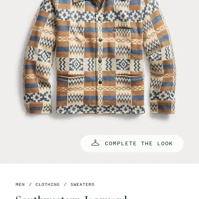 [BUNJANG] RRL Western Jacquard Sweater Jacket L / 더블알엘 웨스턴 자카드 스웨터 자켓 L