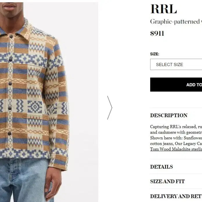 [BUNJANG] RRL Western Jacquard Sweater Jacket L / 더블알엘 웨스턴 자카드 스웨터 자켓 L