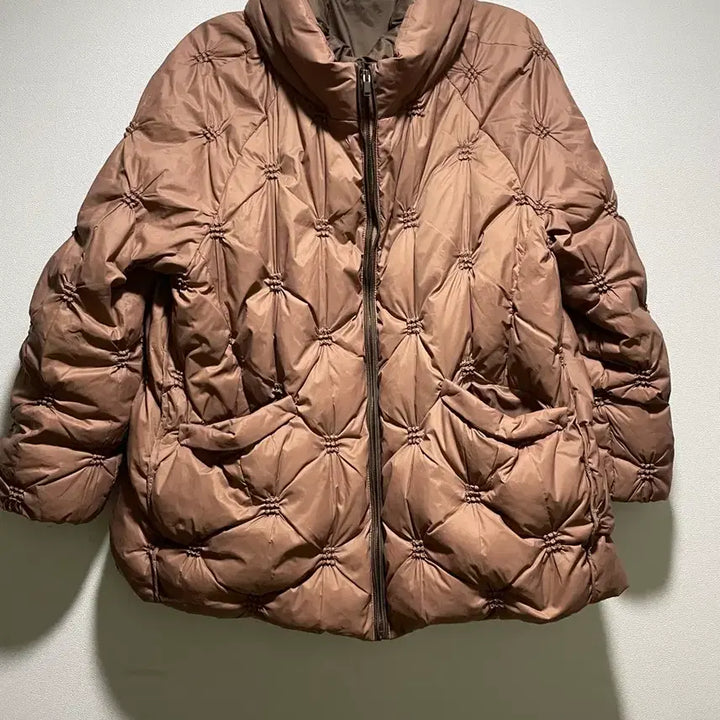 [BUNJANG] KM International Brown Quilted Duck Down Padded Jumper / 케이엠 인터네셔널 브라운 퀼팅 오리털 패딩 점퍼