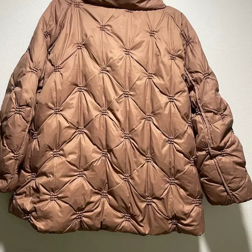 [BUNJANG] KM International Brown Quilted Duck Down Padded Jumper / 케이엠 인터네셔널 브라운 퀼팅 오리털 패딩 점퍼