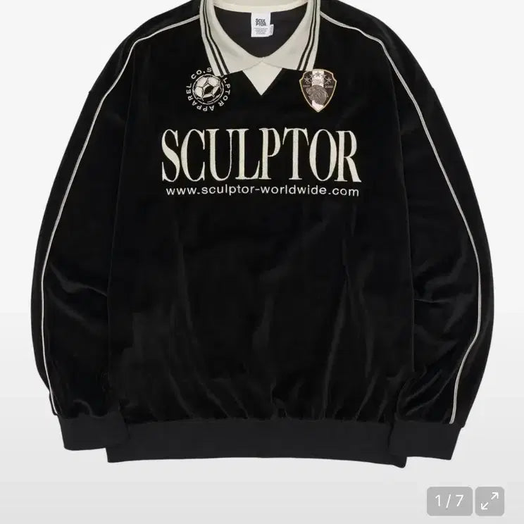 [BUNJANG] Sculptor Velour Soccer Jersey Black M / 스컬프터 벨루어 축구 져지 블랙 M