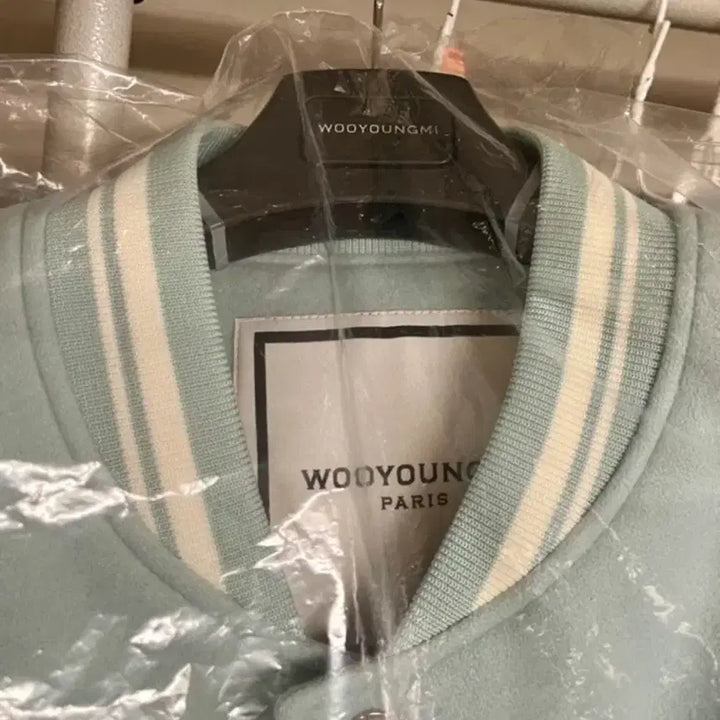 [BUNJANG] Wooyoungmi Mint Volcano Varsity Jacket (Size 50) / 우영미 민트 볼케이노 바시티 자켓 50사이즈