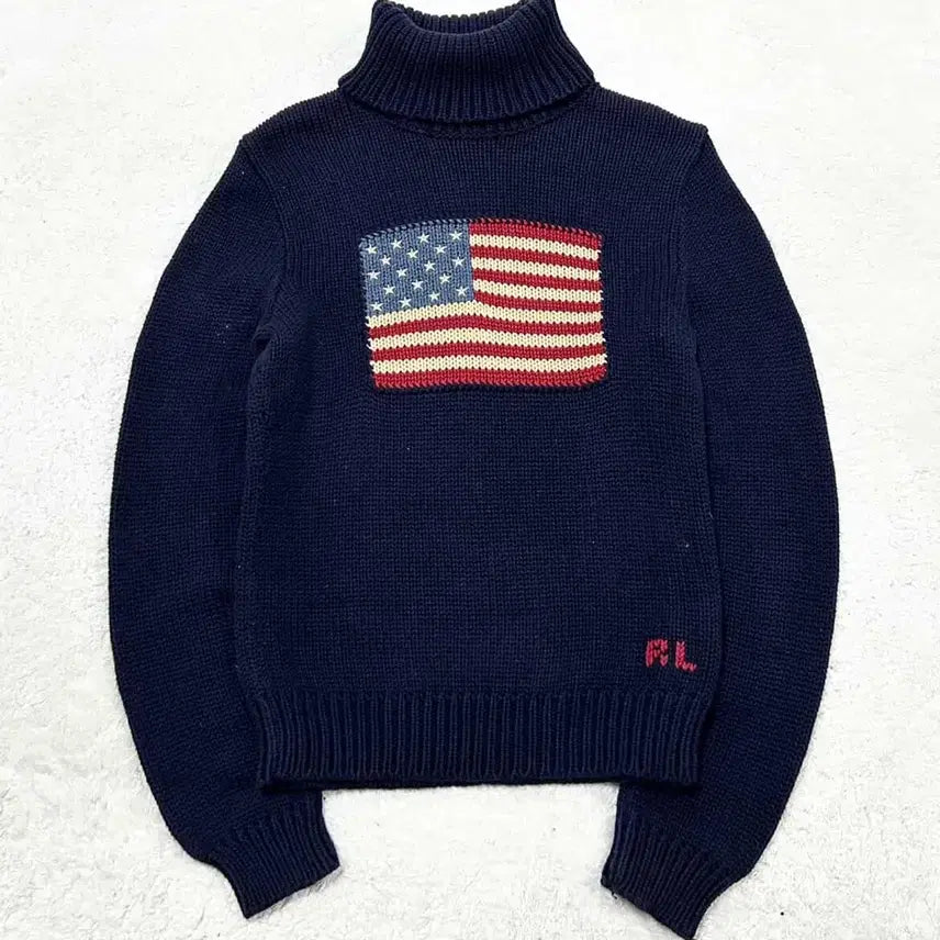 [BUNJANG] Polo Ralph Lauren American Flag Turtleneck Knit / 폴로 성조기 터틀넥 니트