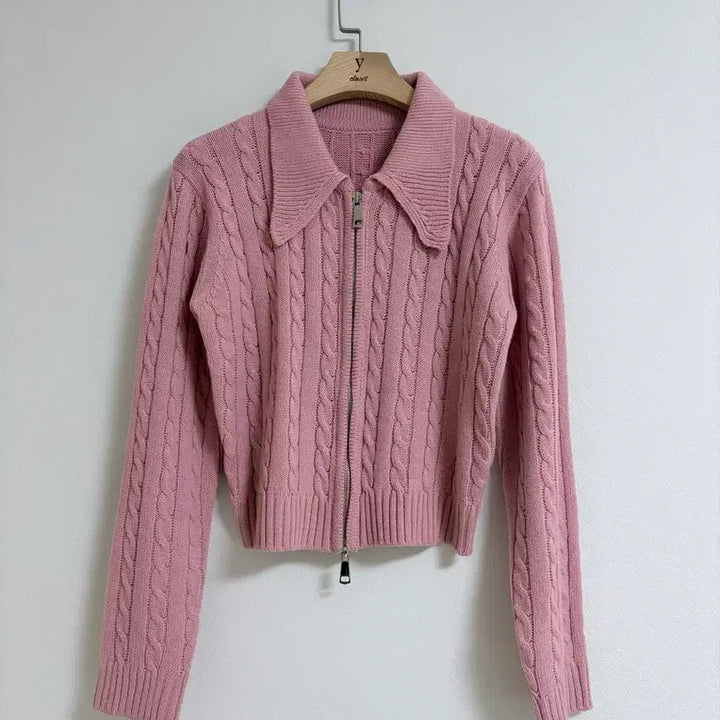 [BUNJANG] Cable Knit Two-Way Zip-Up Cardigan / 케이블 니트 투웨이 집업 가디건
