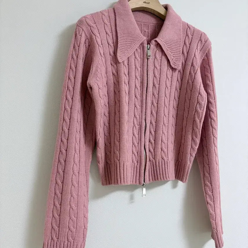 [BUNJANG] Cable Knit Two-Way Zip-Up Cardigan / 케이블 니트 투웨이 집업 가디건