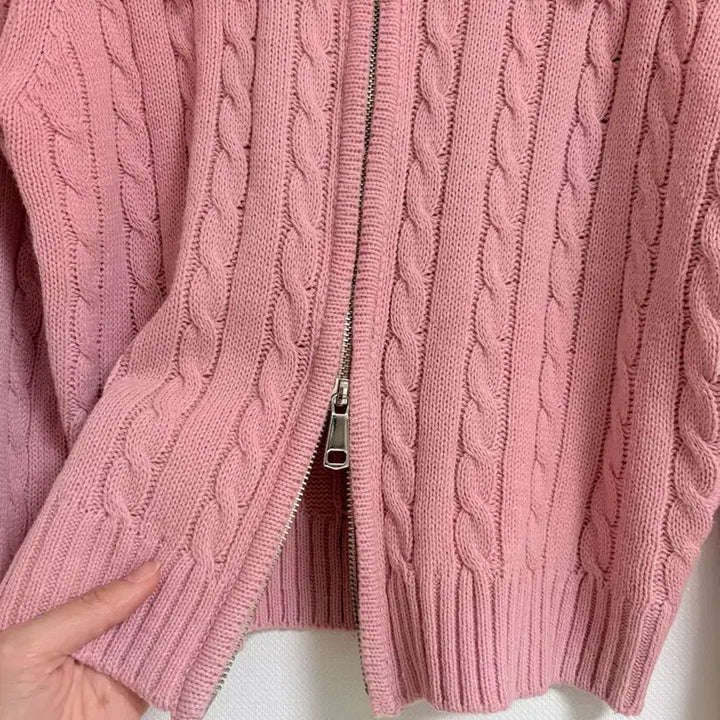 [BUNJANG] Cable Knit Two-Way Zip-Up Cardigan / 케이블 니트 투웨이 집업 가디건