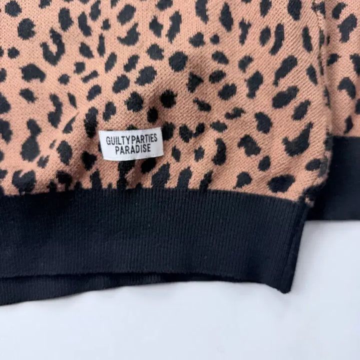 [BUNJANG] Wacko Maria Leopard Knit Polo Shirt / 와코마리아 레오파드 니트 폴로셔츠