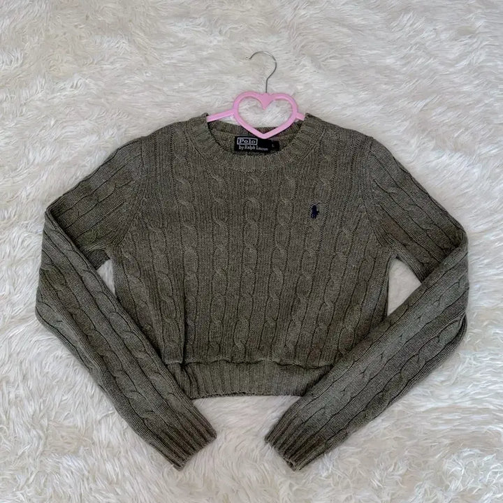 [BUNJANG] Polo Khaki Cable Knit Sweater / 폴로 카키 꽈배기 니트
