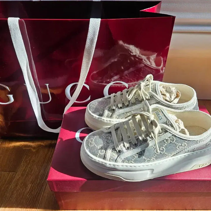 [BUNJANG] Gucci Tennis 1977 GG Platform Sneakers / 구찌 테니스 1977 GG 플랫폼 스니커즈  36+(235)
