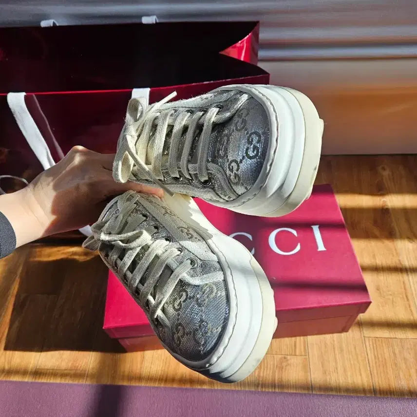 [BUNJANG] Gucci Tennis 1977 GG Platform Sneakers / 구찌 테니스 1977 GG 플랫폼 스니커즈  36+(235)