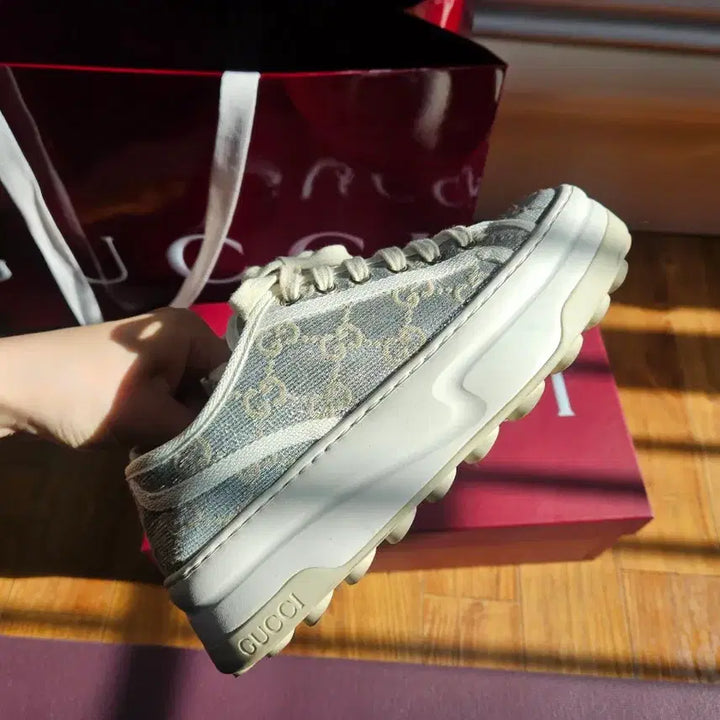 [BUNJANG] Gucci Tennis 1977 GG Platform Sneakers / 구찌 테니스 1977 GG 플랫폼 스니커즈  36+(235)