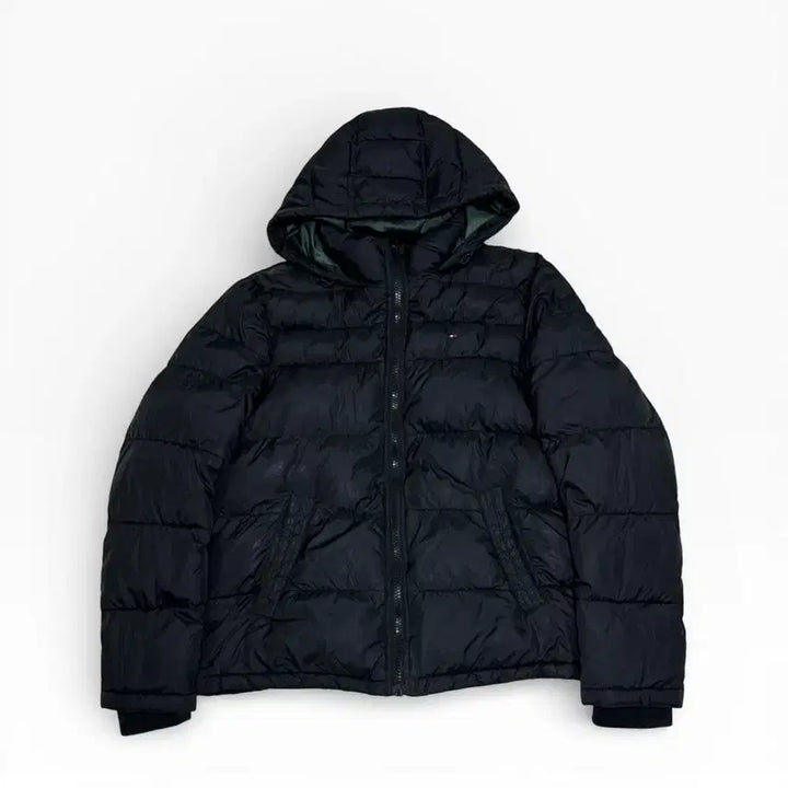 [BUNJANG] Tommy Hilfiger Black Hooded Padded Jumper (M) / 타미힐피거 블랙 후드 패딩 점퍼 M