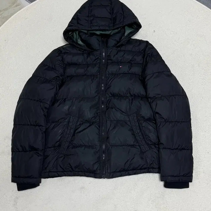 [BUNJANG] Tommy Hilfiger Black Hooded Padded Jumper (M) / 타미힐피거 블랙 후드 패딩 점퍼 M