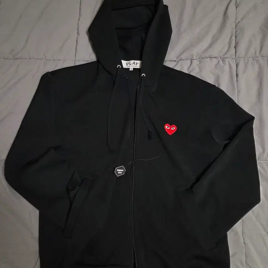 [BUNJANG] Comme des Garçons Black Heart Logo Hoodie Zip-Up XL / 꼼데가르송 블랙 하트 로고 후드집업