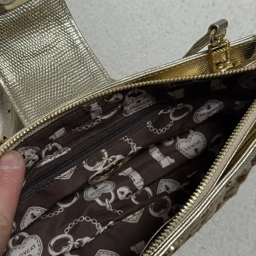 [BUNJANG] Lovecat Leopard Pattern Shoulder Bag / 러브캣 레오파드 패턴 숄더백