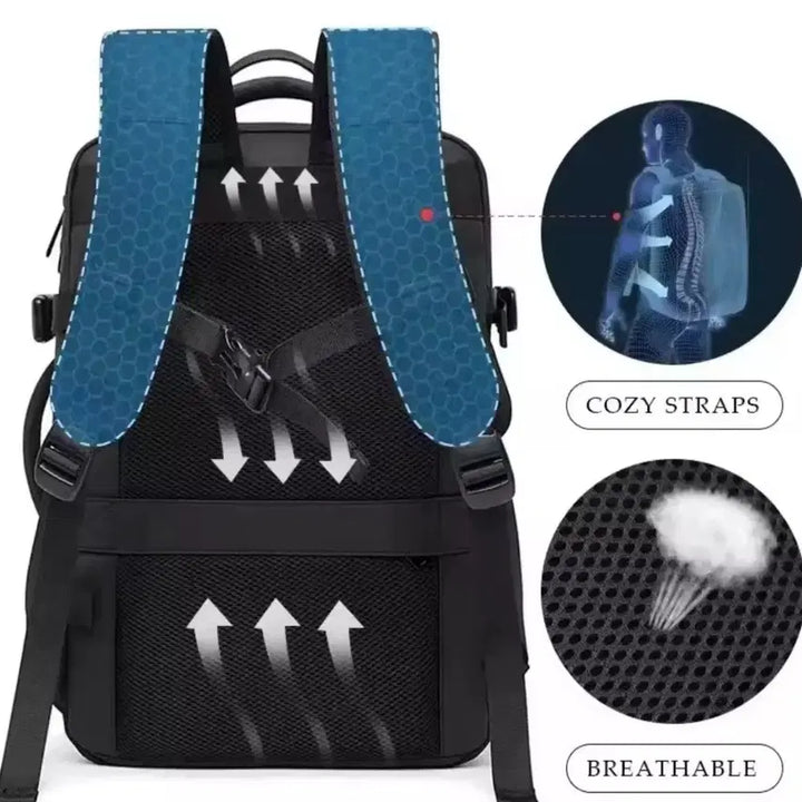 [BUNJANG] BANGE 37L Backpack Black / BANGE 확장형 남성 백팩 블랙 37L