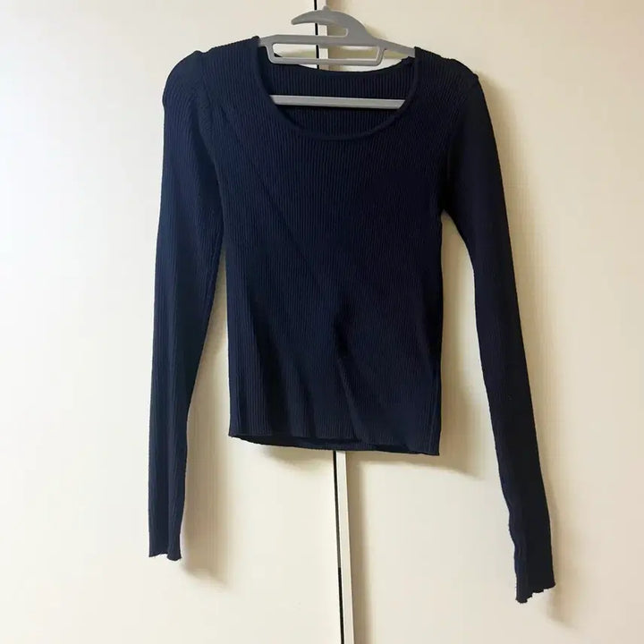[BUNJANG] Navy Long Sleeve T-Shirt / 네이비 긴팔티