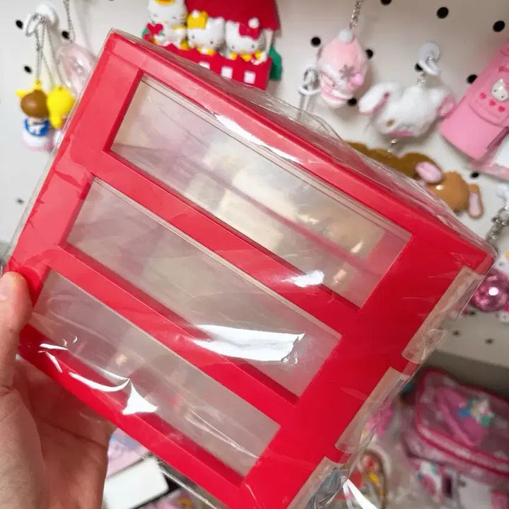 [BUNJANG] Red My Melody 3-Tier Drawer / 빨마 빨간 마이멜로디 3단 서랍 고전 키티