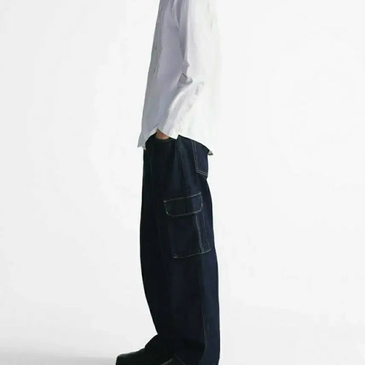 [SOLD OUT] 자라 와이드 카고 데님 팬츠 30