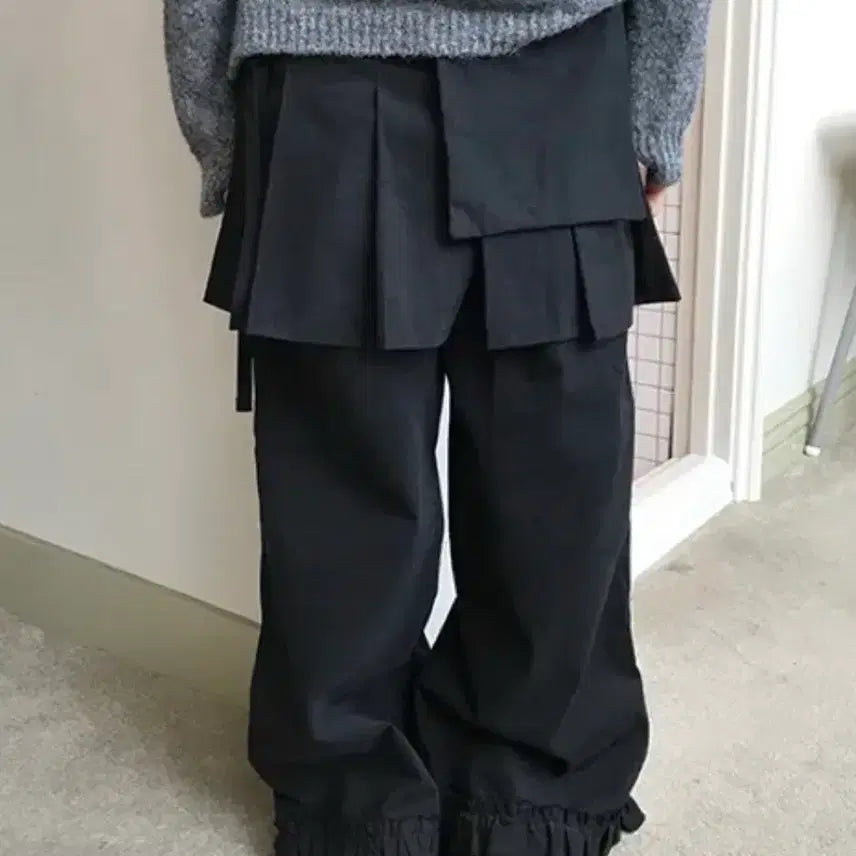 [BUNJANG] FRL 랩 스커트 와이드 팬츠 / 프릴 랩 스커트 와이드 팬츠