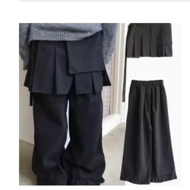 [BUNJANG] FRL 랩 스커트 와이드 팬츠 / 프릴 랩 스커트 와이드 팬츠