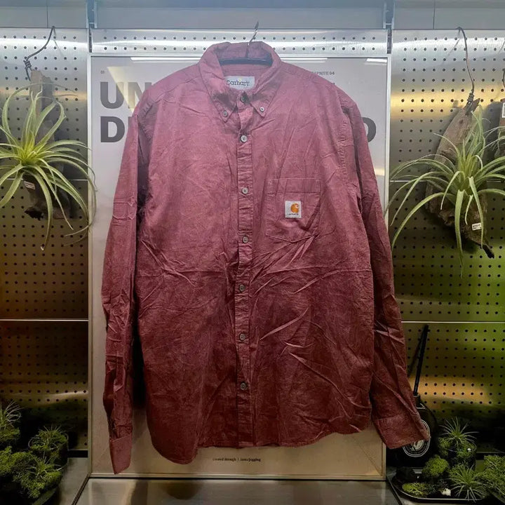 [BUNJANG] Carhartt Burgundy Long Sleeve Shirt / [봄셔츠]칼하트 긴팔 셔츠 버건디