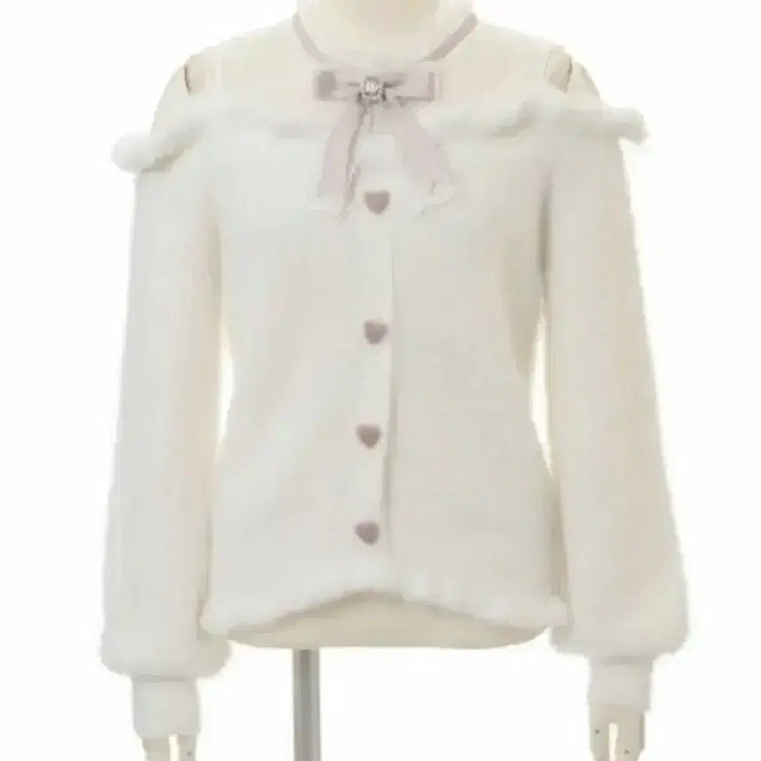[BUNJANG] LIZ LISA Angora Knit Shoulder Cut-out / 리즈리사 화이트 숄더 트임 앙고라 니트(양산형 지뢰계 양지뢰 단천깔 갸루