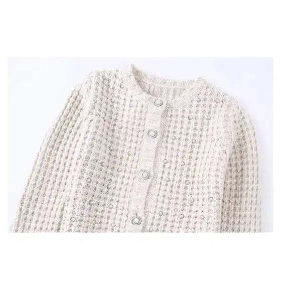 [BUNJANG] Zara Pearl Embellished Knit Cardigan / 자라 진주 장식 니트 가디건