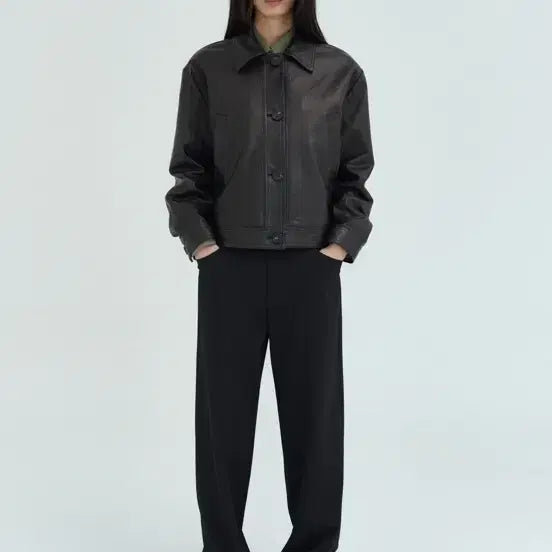 [BUNJANG] ORE Lambskin Leather Jacket Black / ORE 램스킨 블랙 자켓