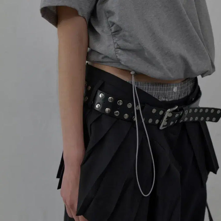 [BUNJANG] Lcdc Pleated Layered Skirt Black SS / Lcdc tm 플리츠 레이어드 스커트 블랙 SS