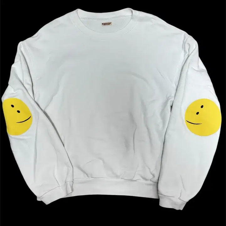 [BUNJANG] Kapital Smile Patch Sweatshirt White / [4] Kapital 캐피탈 스마일 패치 맨투맨 화이트