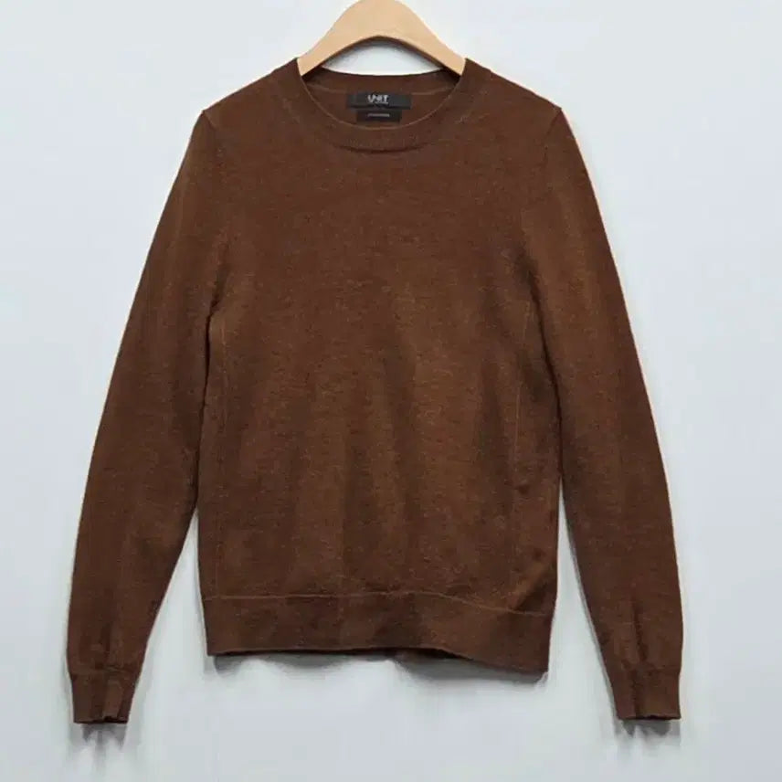[BUNJANG] UNIT Brown Cashmere 100 Round Neck Knit Sweater / 유닛 브라운 캐시미어100 라운드넥 니트