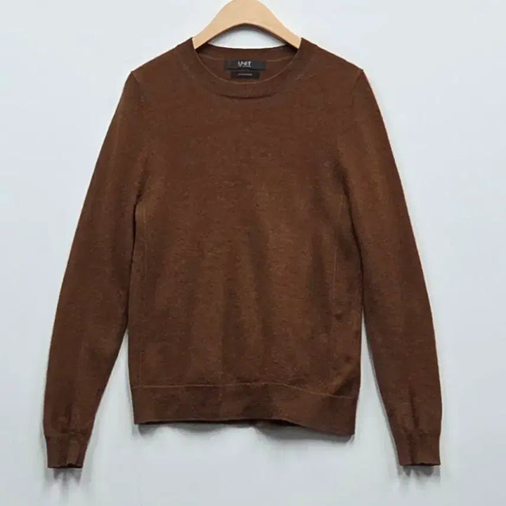 [BUNJANG] UNIT Brown Cashmere 100 Round Neck Knit Sweater / 유닛 브라운 캐시미어100 라운드넥 니트