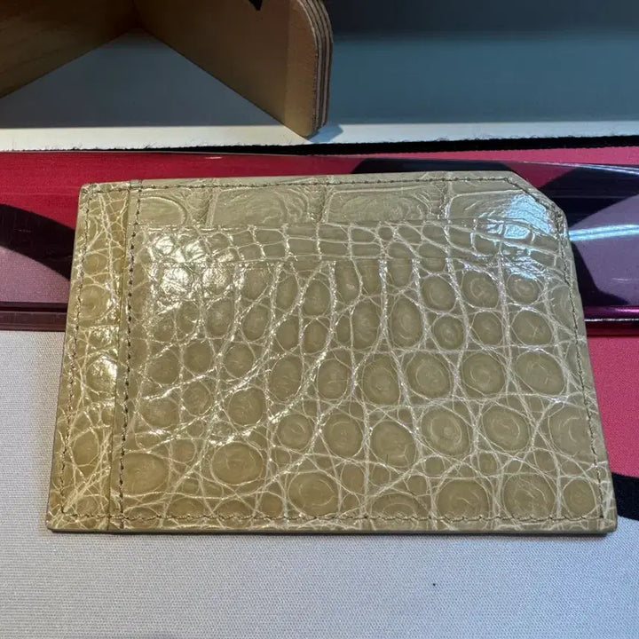 [BUNJANG] Crocodile Pattern Leather Card Holder / 크로커 패턴 가죽 카드지갑 거의 새제품