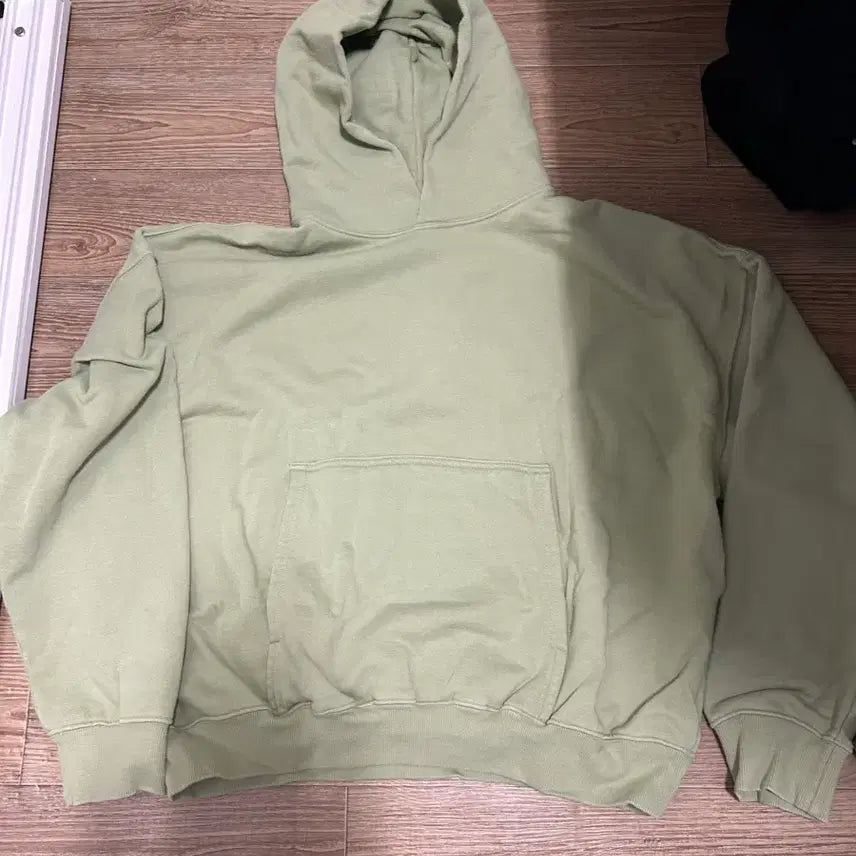 [BUNJANG] Attention Row Cropped Oversized Hoodie / 어텐션로우 크롭 오버 후드티