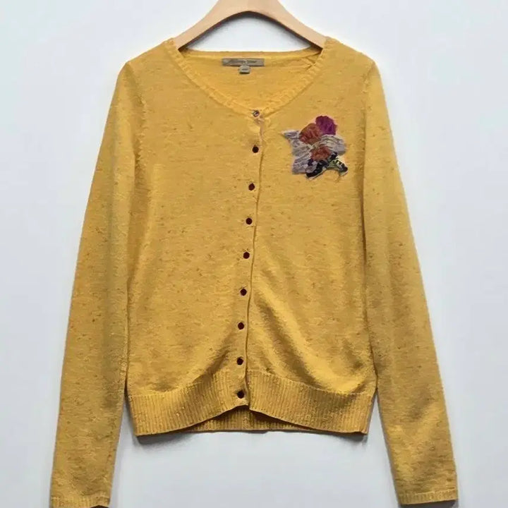 [BUNJANG] Thursday Island Yellow Floral Embroidery Cardigan (S) / Thursday Island 노란색 꽃자수 가디건 S
