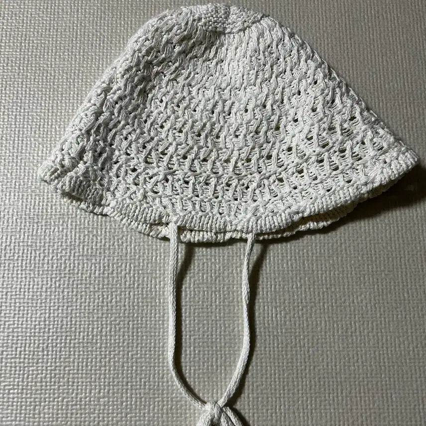 [BUNJANG] Summer Crochet Bucket Hat / 화이트 여름 뜨개 벙거지 모자