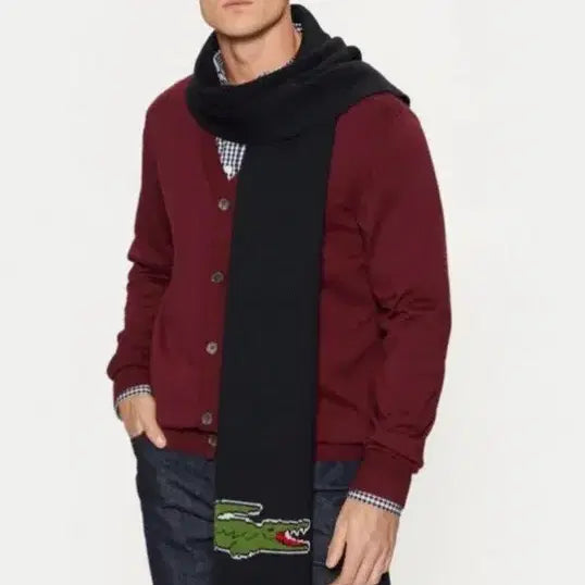 [BUNJANG] Lacoste Beanie & Scarf / 새상품)라코스테 비니&머플러