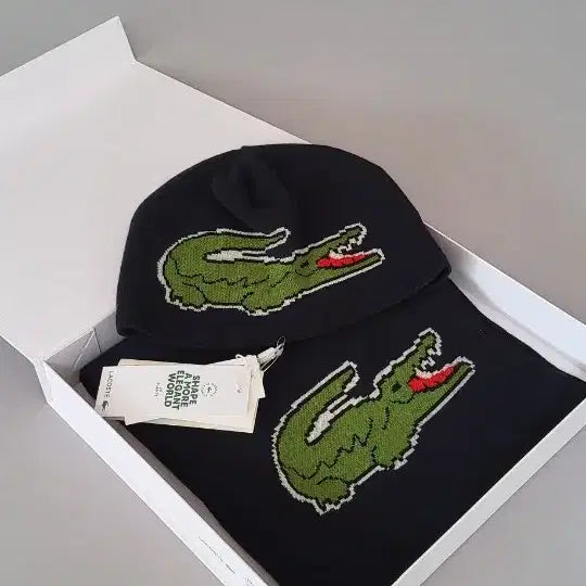 [BUNJANG] Lacoste Beanie & Scarf / 새상품)라코스테 비니&머플러