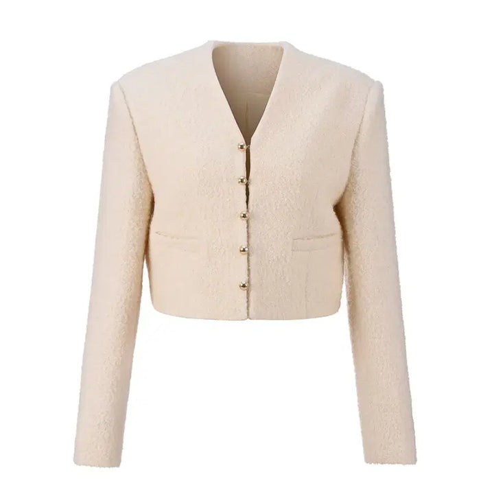 [BUNJANG] RENE J BOBO Tweed Wool Cropped Jacket (55-66) / 르네제이(RENE J) BOBO 부클 크롭 트위드 울자켓 55-66