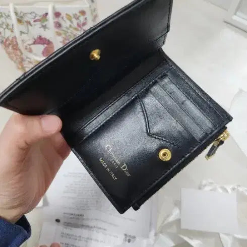 [BUNJANG] Dior Lady Dior Black Card Wallet / 디올 레이디 디올 블랙 카드지갑