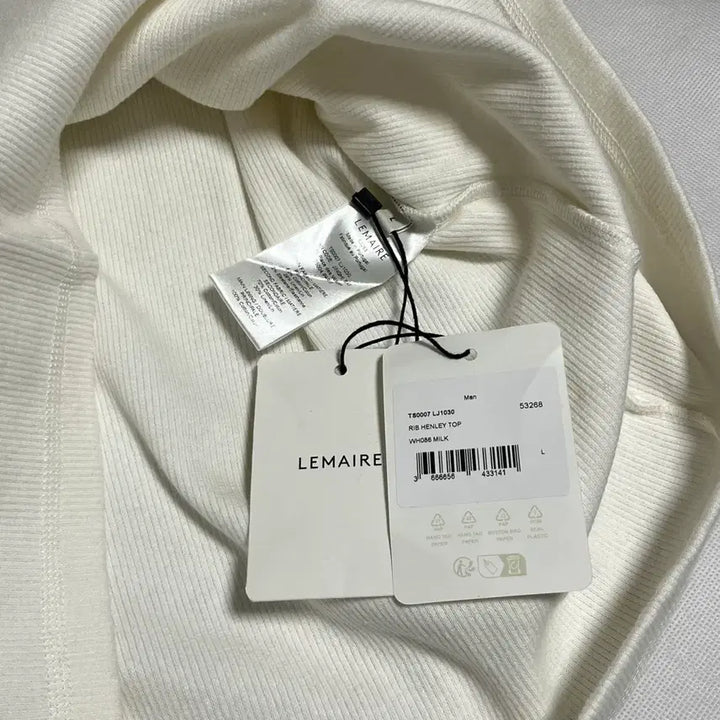 [BUNJANG] Lemaire RIB Henley Top - Milk / (새상품)[L] 르메르 26ss RIB HENLEY 헨리 탑/밀크