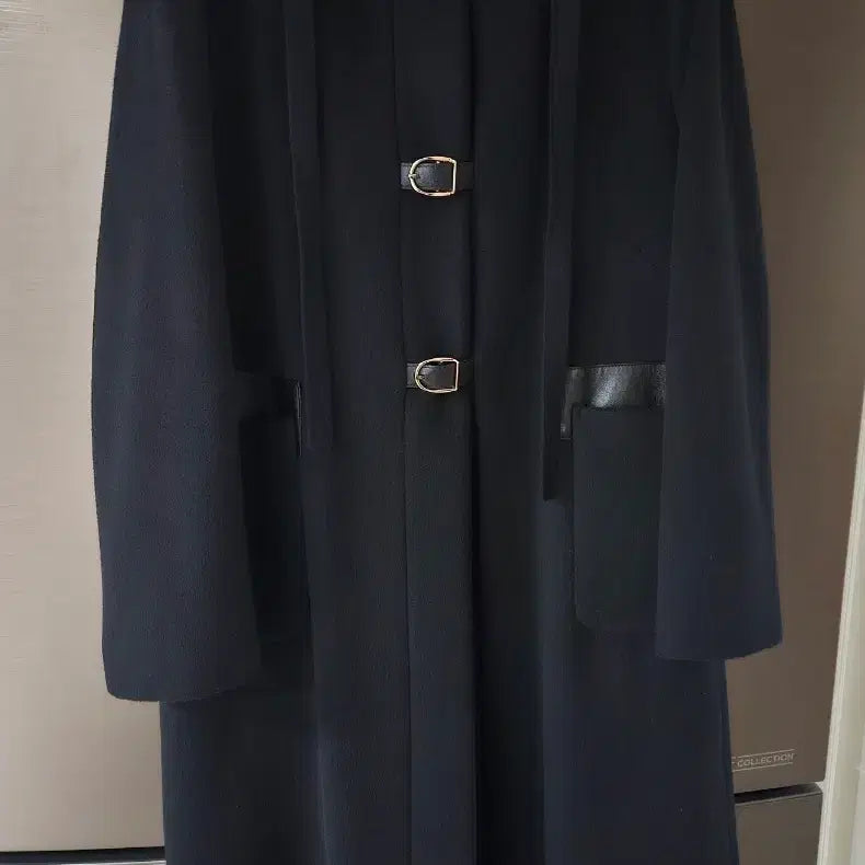 [BUNJANG] Dark Navy Hooded Wool Coat (Size 55) / 여성 다크네이비 후드 울코트(55싸이즈)