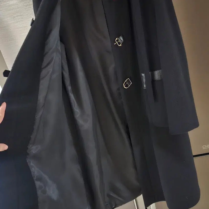 [BUNJANG] Dark Navy Hooded Wool Coat (Size 55) / 여성 다크네이비 후드 울코트(55싸이즈)