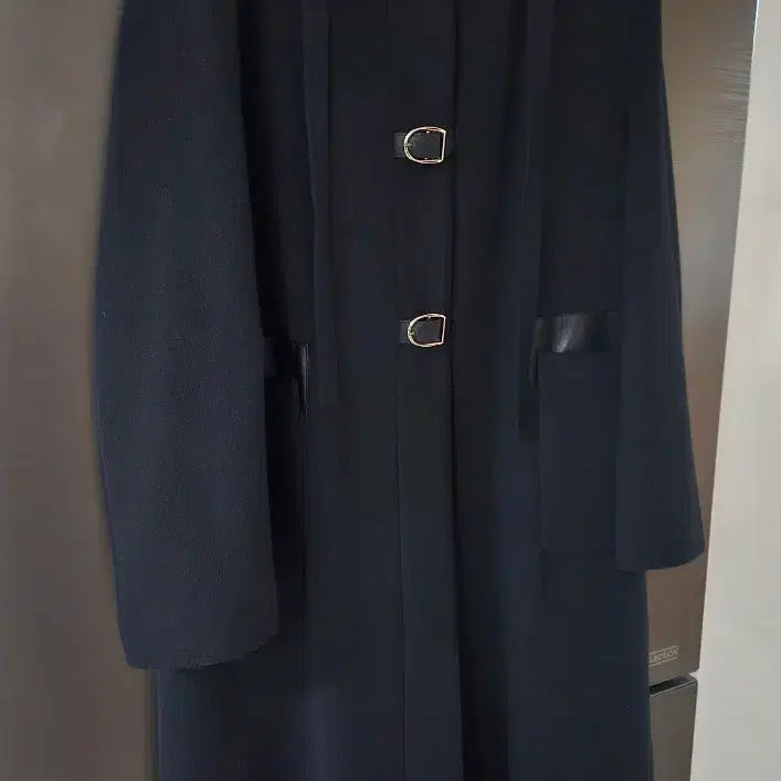 [BUNJANG] Dark Navy Hooded Wool Coat (Size 55) / 여성 다크네이비 후드 울코트(55싸이즈)